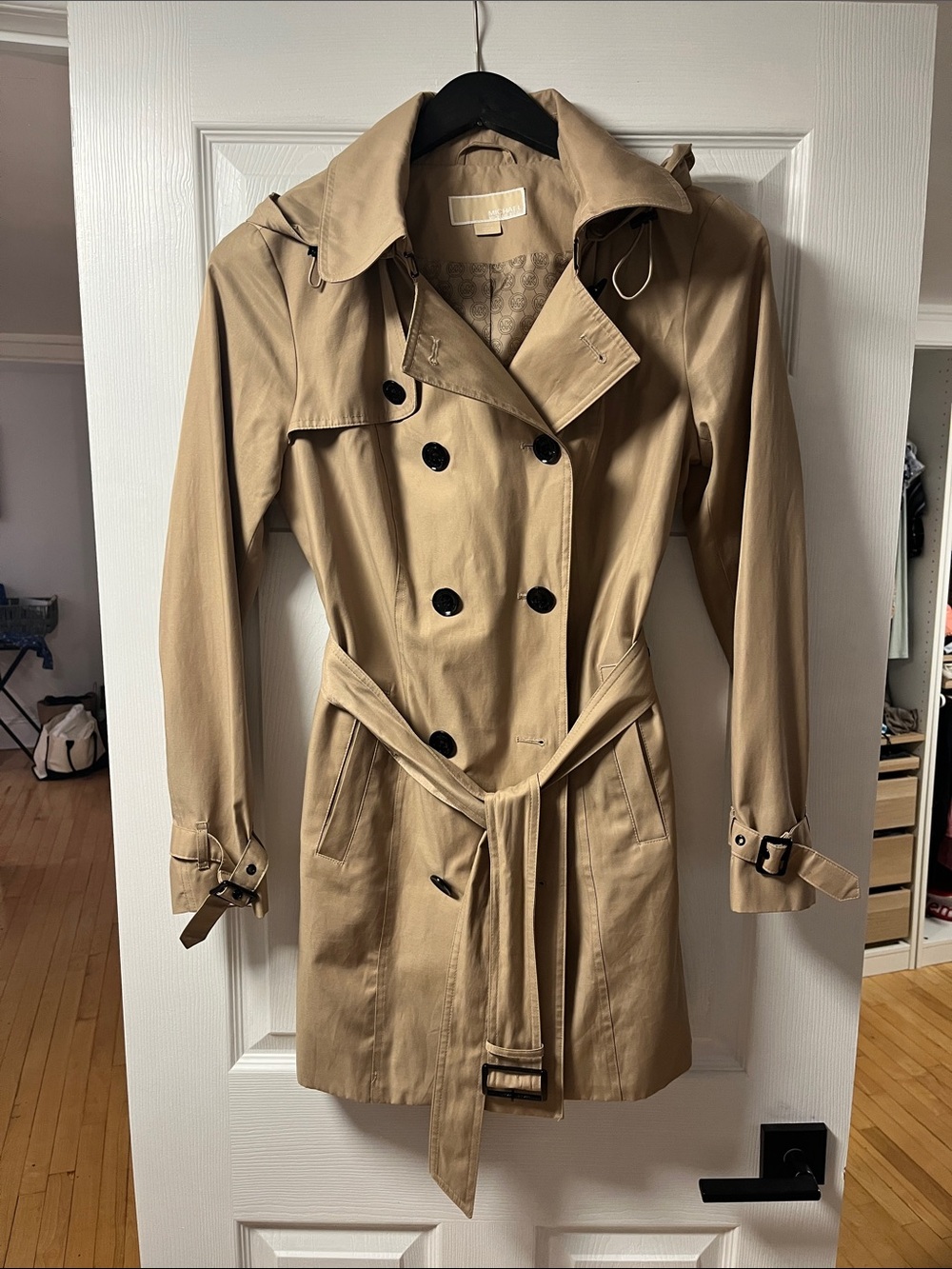 Michael Kors Classic Women's Tan Trench Coat with Belt